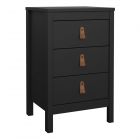 Barcelona - Madrid Bedside Table 3 Drawers in Black