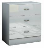 Chilton Modern Grey Gloss 3 Drawer Chest of Drawers