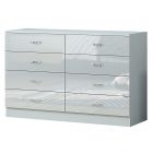 Chilton Modern Grey Gloss Wide Chest of 8 Drawers