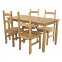Corona Rectangular 1.2m Dining Table with 4 x Design Chairs