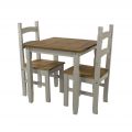 Corona Grey Rectangular 75cm Square Dining Table with 2 x Design Chairs