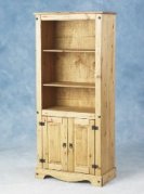 Corona Mexican tall bookcase with cupboard