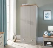 Kendal 2 Door 1 drawer Wardrobe Grey