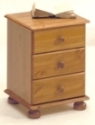 Richmond Pine 3 drawer bedside chest