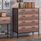 Loft Industrial Inspired Chest Of 4 Drawers