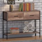 Loft Industrial Inspired 2 Drawer Console Table