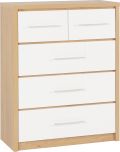 Seville High Gloss 3+2 Drawer Chest - White