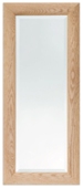 105cm x 44cm Oak Curved Frame Wall Mirror (Bevelled Edged Glass)
