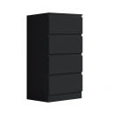 Stora Matt Black 4 Drawer Tall Chest