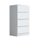 Stora Matt  White 4 Drawer Tall Chest