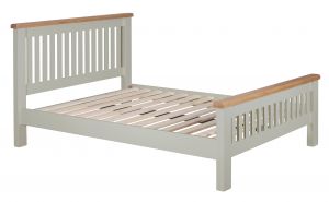 Toronto Oak and Grey Painted 4`6 Double Bed